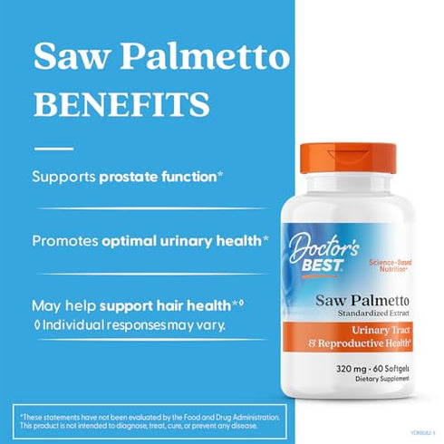 Saw Palmetto 320mg 60 Capsules-Doctor's Best-Matakana Pharmacy